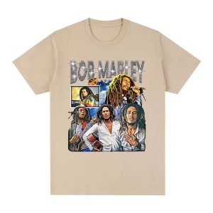 Bob Marley Multi-Portrait Vintage Reggae Beige Men's T-Shirt