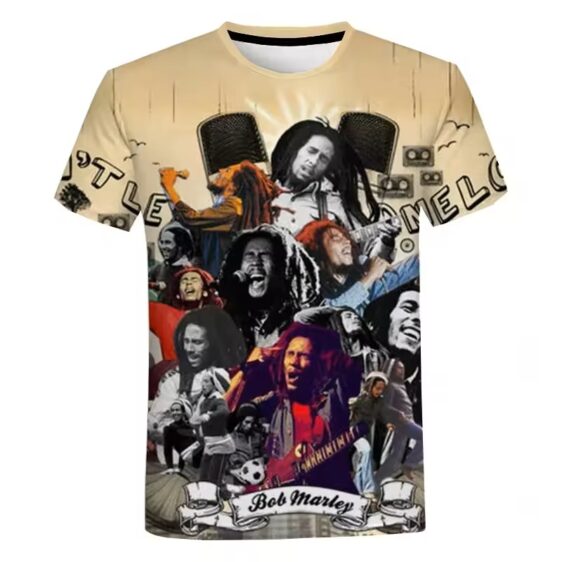Bob Marley Music & Life Moments Photo Collage Men's T-Shirt