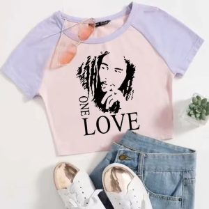 Bob Marley One Love Art Light Purple Pink Women's T-Shirt