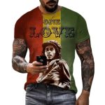 Bob Marley One Love Rastafarian Flag Tribute Men's T-Shirt