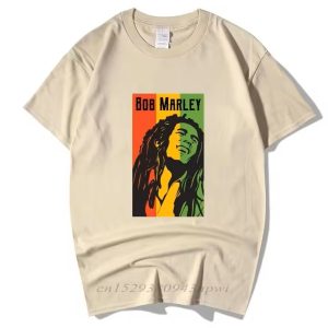 Bob Marley Rasta Colors Retro Portrait Beige Men's T-Shirt