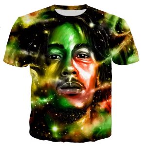 Bob Marley Rasta Galaxy Psychedelic Art Men's T-Shirt