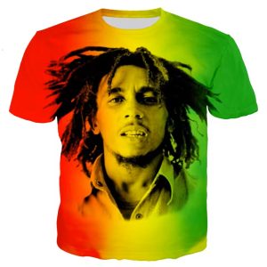 Bob Marley Rasta Gradient Portrait Print Men's T-Shirt