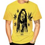 Bob Marley Rasta Vibes Marijuana Leaves Yellow Men's T-Shirt