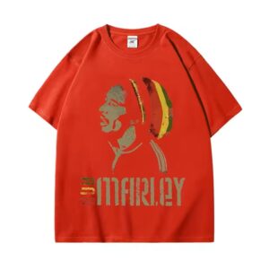 Bob Marley Red Retro Rasta Graphic Artwork Men's T-Shirt