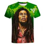 Bob Marley Reggae Icon Vibrant Green Drip Art Men's T-Shirt