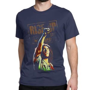 Bob Marley Rise Up Reggae Revolution Navy Blue Men's T-Shirt