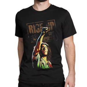 Bob Marley Rise Up Reggae Tribute Black Men's T-Shirt