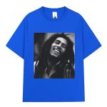 Bob Marley Smiling Monochrome Portrait Blue Men's T-Shirt