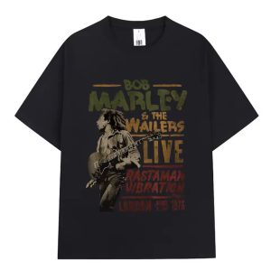 Bob Marley & The Wailers Concert Poster Black Men's T-Shirt