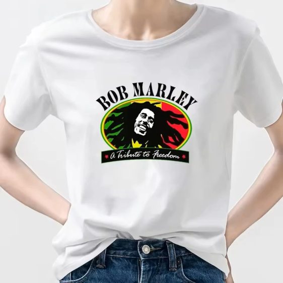 Bob Marley Tribute to Freedom Reggae Logo Women's T-Shirt