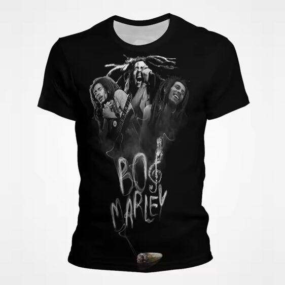 Famous Artist Bob Marley Smoke Art Tribute Men's T-Shirt