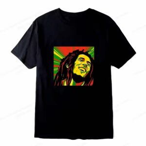 Jamaican Artist Bob Marley Rasta Pop Art Black Men's T-Shirt