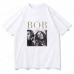 Jamaican Artist Bob Marley Smoking Photo White Men's T-Shirt