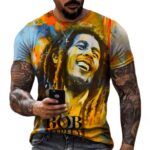 Jamaican Bob Marley Colorful Artistic Portrait Men's T-Shirt