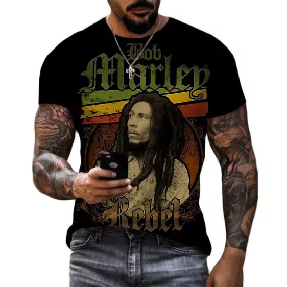 Jamaican Bob Marley Rebel Reggae Vintage Men's T-Shirt