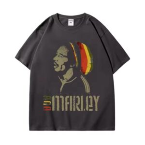 Jamaican Rasta Singer Bob Marley Charcoal Gray Men's T-Shirt