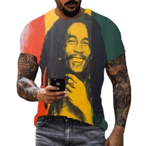 Jamaican Singer Bob Marley Rasta Flag Vintage Men's T-Shirt