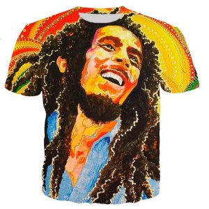 Jamaican Singer Bob Marley Vibrant Rasta Art Men's T-Shirt