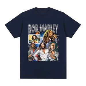 Music Icon Bob Marley Multi-Portrait Art NavyMen's T-Shirt