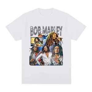 Music Icon Bob Marley Multi-Portrait Art White Men's T-Shirt