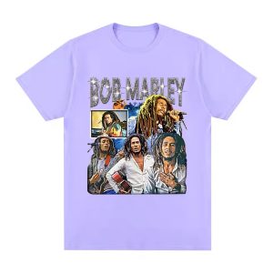 Music Icon Bob Marley Portraits Light Purple Men's T-Shirt