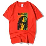 Music Icon Bob Marley Rasta Colors Portrait Red Men's T-Shirt