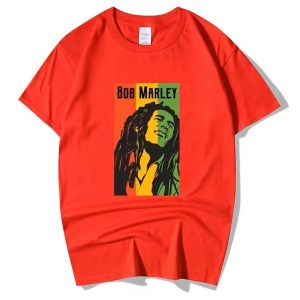 Music Icon Bob Marley Rasta Colors Portrait Red Men's T-Shirt