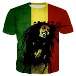 Music Icon Bob Marley Rasta Flag Splatter Art Men's T-Shirt