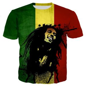 Music Icon Bob Marley Rasta Flag Splatter Art Men's T-Shirt