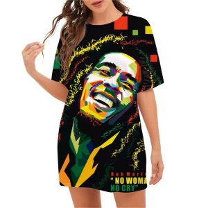 No Woman No Cry Bob Marley Geometric Art Women's T-Shirt