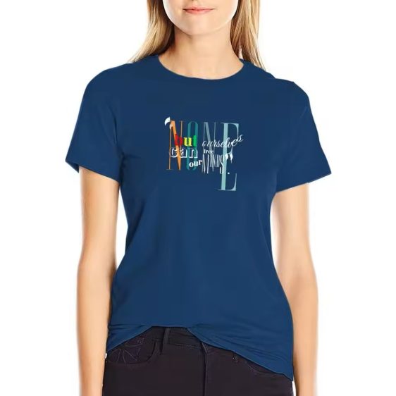 None But Ourselves Bob Marley Lyrics Navy Women's T-Shirt