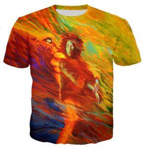 Psychedelic Bob Marley Fiery Lion Spirit Art Men's T-Shirt