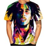 Rasta Bob Marley Geometric Pop Graphic Art Men's T-Shirt