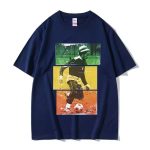 Rasta Bob Marley Playing Soccer Navy Blue Men's T-Shirt
