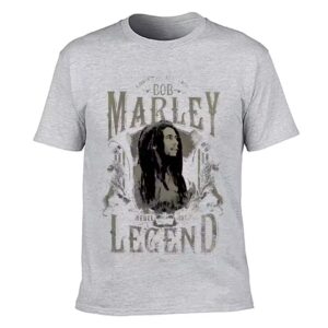 Rebel Music Bob Marley Legend Graphic Gray Men's T-Shirt