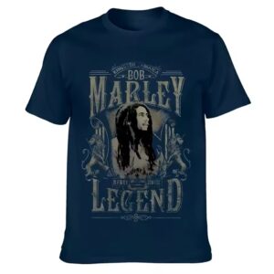 Regal Lion Vintage Bob Marley Legend Navy Blue Men's T-Shirt