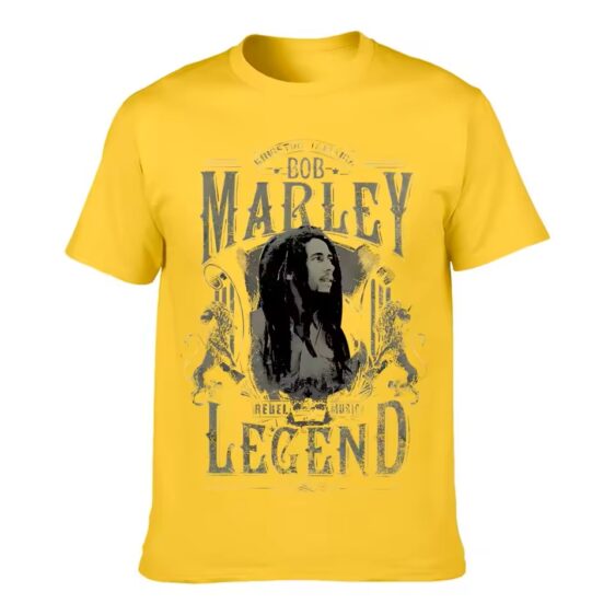 Reggae Artist Bob Marley Legend Tribute Yellow Men's T-Shirt