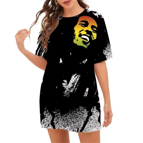 Reggae Artist Bob Marley Rasta Gradient Face Women's T-Shirt