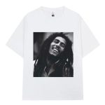 Reggae Artist Bob Marley Smiling Photo White Men's T-Shirt