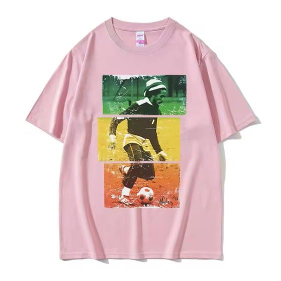 Reggae Artist Bob Marley Soccer Graphic Pink Men's T-Shirt
