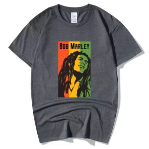 Reggae Bob Marley Face Gradient Dark Gray Men's T-Shirt