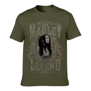 Reggae Bob Marley Legend Tribute Olive Green Men's T-Shirt