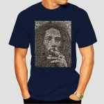 Reggae Icon Bob Marley Mosaic Art Navy Blue Men's T-Shirt