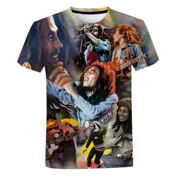 Reggae Music Bob Marley Iconic Concert Moments Men's T-Shirt
