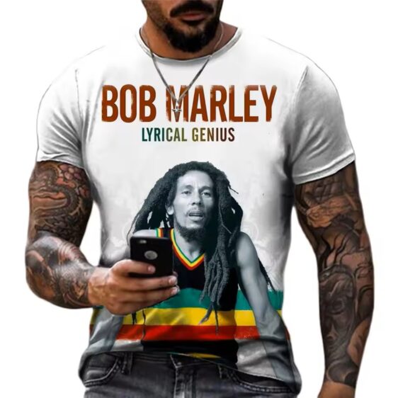 Reggae Tribute Bob Marley Lyrical Genius Men's T-Shirt