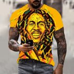 Vibrant Bob Marley Abstract Mosaic Graphic Men's T-Shirt