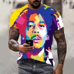 Vibrant Bob Marley Colorful Face Pop Art Men's T-Shirt