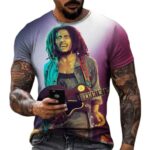 Vibrant Bob Marley Concert Reggae Legend Men's T-Shirt