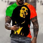 Vibrant Reggae Bob Marley Rasta Flag Tribute Men's T-Shirt